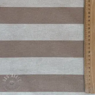 Dekorativna tkanina Linenlook Joyful basic stripe taupe