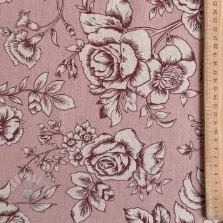 Dekorativna tkanina Linenlook Elegant rose bloom wine