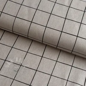 Dekorativna tkanina Linenlook Freehand grid lines