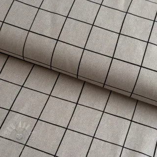 Dekorativna tkanina Linenlook Freehand grid lines