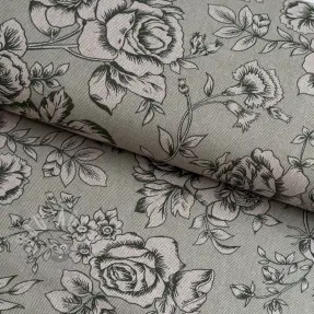 Dekorativna tkanina Linenlook Elegant rose bloom army