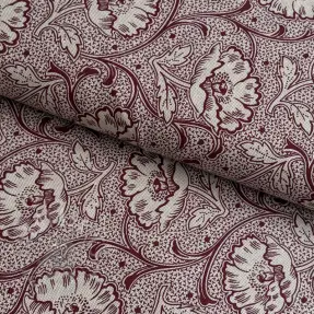Dekorativna tkanina Linenlook Bloomy art craft wine
