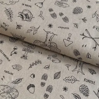 Dekorativna tkanina Linenlook Wander woods doodle