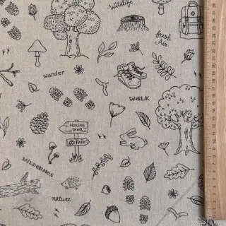Dekorativna tkanina Linenlook Wander woods doodle