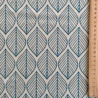 Dekorativna tkanina Linenlook Leaf line minimalist denim
