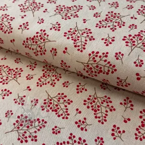 Dekorativna tkanina Linenlook Winter berry bloom