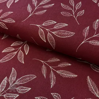 Dekorativna tkanina Linenlook Elegant leaf branch wine