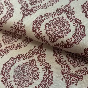 Dekorativna tkanina Linenlook Baroque damask charm wine