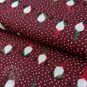 Dekorativna tkanina premium Jolly tomte wine