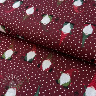 Dekorativna tkanina premium Jolly tomte wine