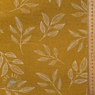 Dekorativna tkanina Linenlook Elegant leaf branch yellow