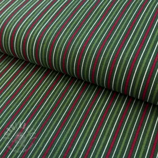 Dekorativna tkanina premium Line Xmas stripe army