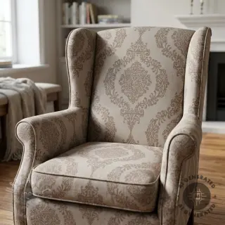 Dekorativna tkanina Linenlook Baroque damask charm taupe