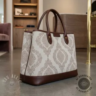 Dekorativna tkanina Linenlook Baroque damask charm taupe