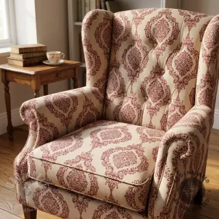 Dekorativna tkanina Linenlook Baroque damask charm wine