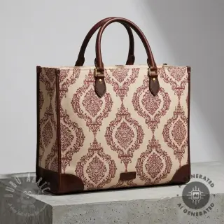 Dekorativna tkanina Linenlook Baroque damask charm wine