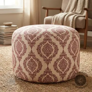 Dekorativna tkanina Linenlook Baroque damask charm wine