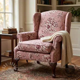 Dekorativna tkanina Linenlook Elegant rose bloom wine