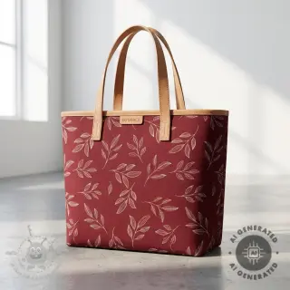 Dekorativna tkanina Linenlook Elegant leaf branch wine