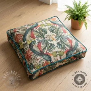 Dekorativna tkanina Linenlook Leafy paradise bird digital print