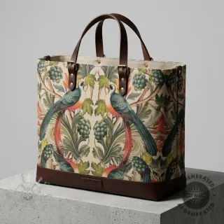Dekorativna tkanina Linenlook Leafy paradise bird digital print