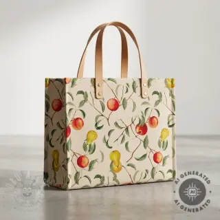Dekorativna tkanina Linenlook Apple pear branch digital print