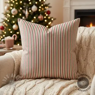 Dekorativna tkanina Linenlook Little Xmas stripe