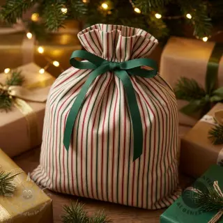 Dekorativna tkanina Linenlook Little Xmas stripe