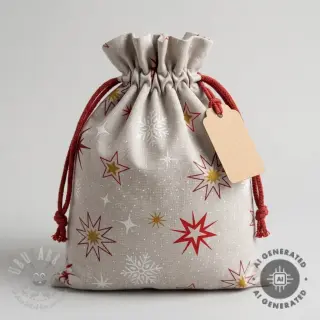 Dekorativna tkanina Linenlook Magic star red gold