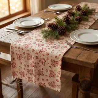 Dekorativna tkanina Linenlook Winter berry bloom