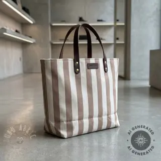 Dekorativna tkanina Linenlook Joyful basic stripe taupe