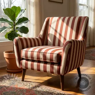 Dekorativna tkanina Linenlook Joyful basic stripe terra
