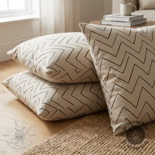 Dekorativna tkanina Linenlook Freehand zigzag lines
