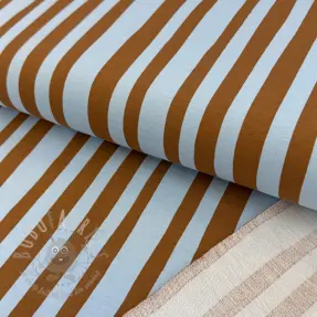 Triko Stripes by JENNIFER BOURON blue brown ORGANIC