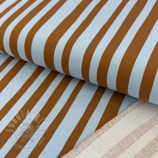 Triko Stripes by JENNIFER BOURON blue brown ORGANIC