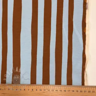 Triko Stripes by JENNIFER BOURON blue brown ORGANIC