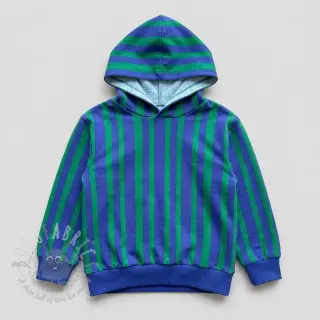 Triko Stripes by JENNIFER BOURON blue green ORGANIC