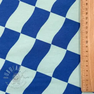 Triko materijal čupav SOFT Checks mint blue