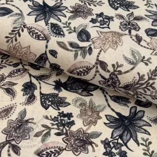 Pamučni vafel Flowers navy digital print