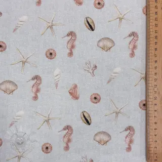 Dekorativna tkanina Shells linen ecru digital print