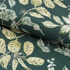 Dekorativna tkanina Plants dark green digital print