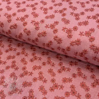 Tetra Tkanina/Muslin EMBROIDERY Tossed flowers blush
