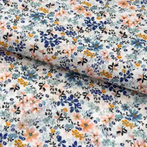 Pamuk VOILE Flowers blue digital print