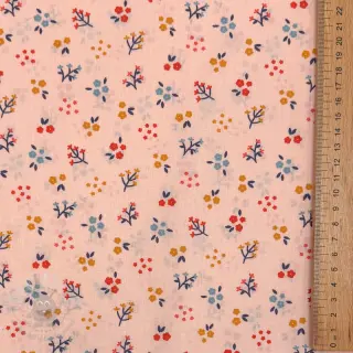 Pamuk Small flowers light salmon ORGANIC