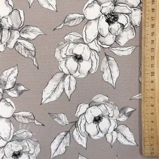 Dekorativna tkanina Flowers taupe digital print
