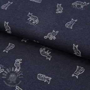 Jersey Hidden foxie indigo melange