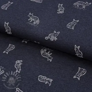 Jersey Hidden foxie indigo melange