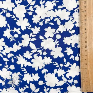 Viskoza STRETCH Flowers cobalt