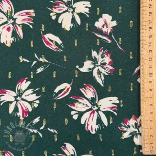 Viskoza LUREX Flowers dark emerald
