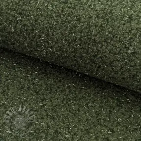 Tkanina za kapute BOUCLE LUREX dark green